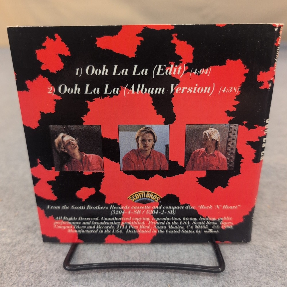 David Hallyday Ooh La La CD Single 1990 Scotti Bros Rock N Heart VG+ - Picture 2 of 2
